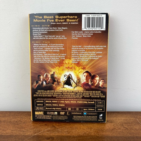 Spider-Man 2 Widescreen Presentation Special Edition Tobey Maguire DVD Movie - Picture 2 of 8